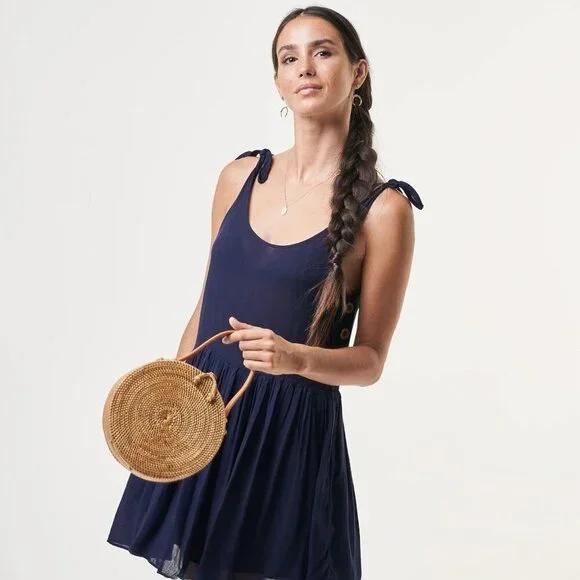 Round Rattan Bag for Women Handmade Straw Purse Summer Boho Crossbody - Picture 6 of 6